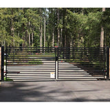 ALEKO Driveway 18 ft. x 6 ft. Black Steel Dual Swing Fence Gate