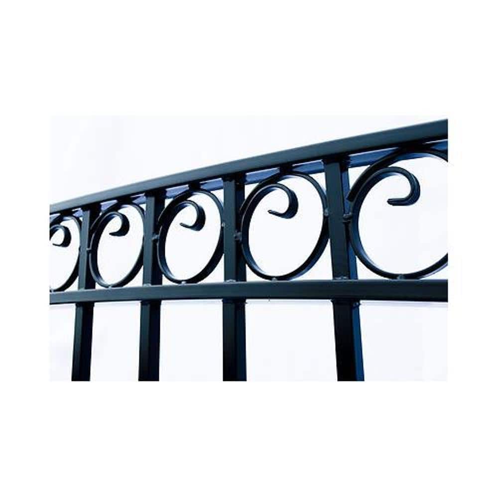 ALEKO Paris Style 18 ft. x 6 ft. Black Steel Dual Driveway Fence Gate