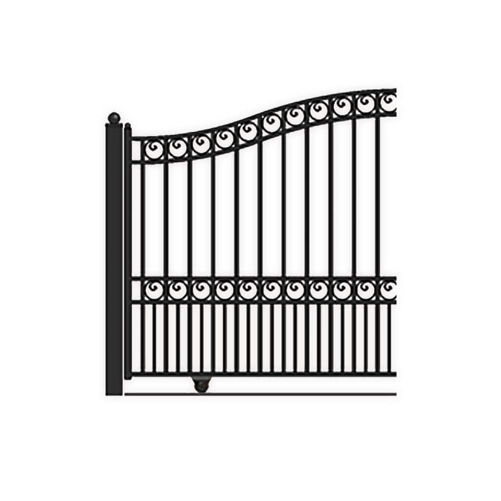 ALEKO Paris Style 18 ft. x 6 ft. Black Steel Single Slide Driveway Fence Gate