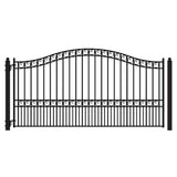 ALEKO Paris Style 18 ft. x 6 ft. Black Steel Single Swing Driveway Fence Gate