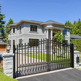 ALEKO Prague Style 18 ft. x 6 ft. Black Steel Dual Driveway Fence Gate