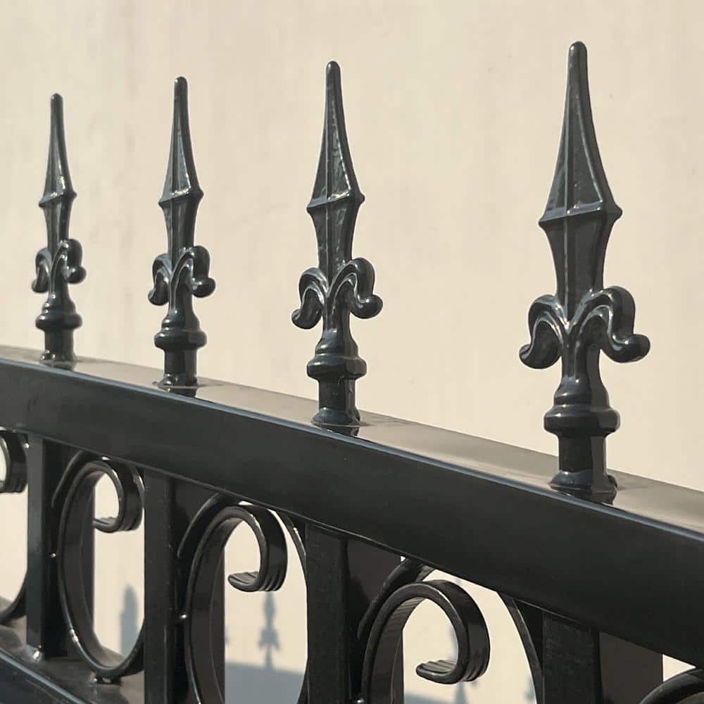ALEKO Prague Style 18 ft. x 6 ft. Black Steel Dual Driveway Fence Gate