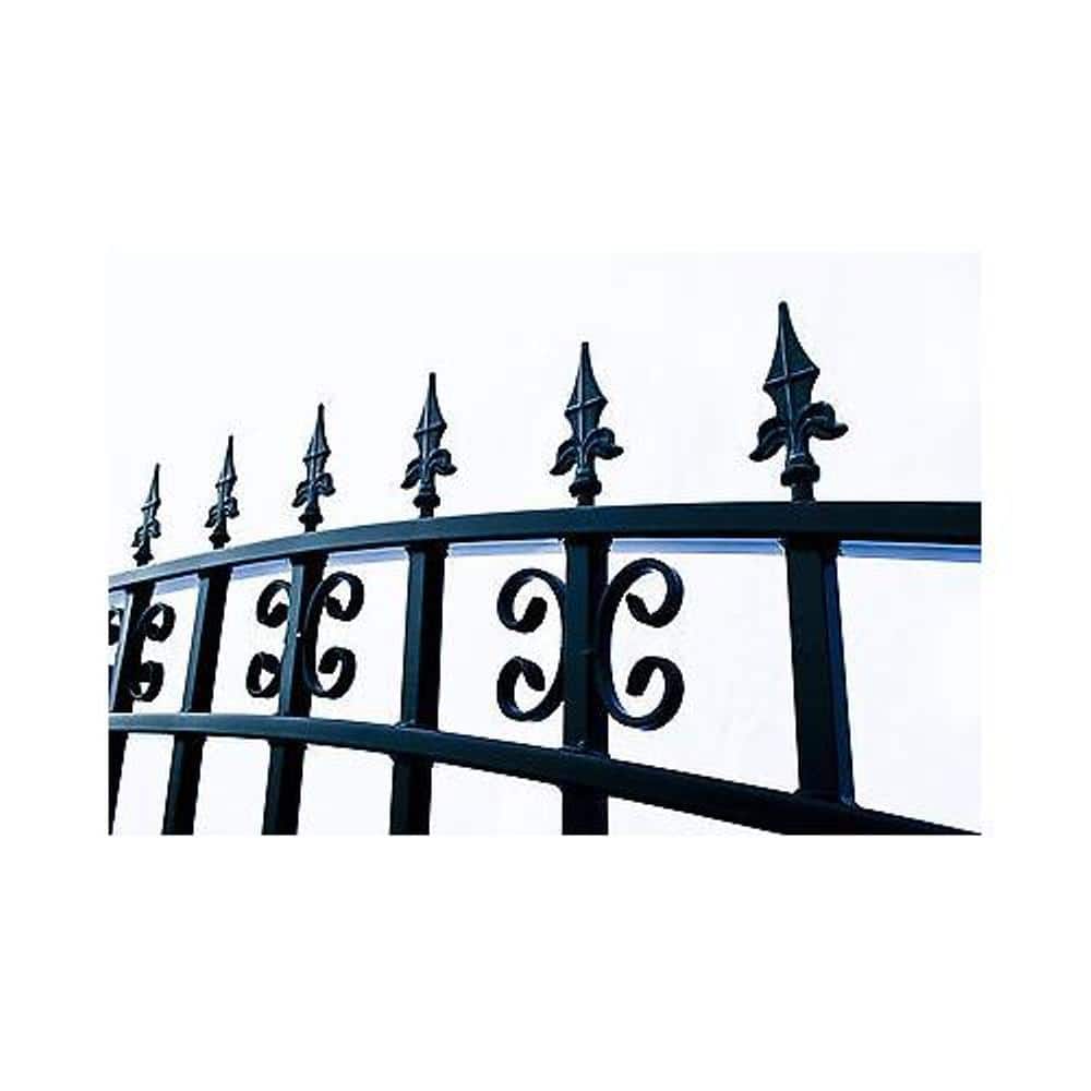 ALEKO St. Louis 18 ft. W x 6 ft. H Black Steel Single Slide Driveway with Gate Opener Fence Gate