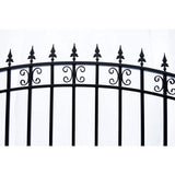 ALEKO 23 ft. x 6 ft. x 18 ft. Black Steel Single Sliding Driveway Gate St. Louis Style with Pedestrian Gate 5 ft. Fence Gate