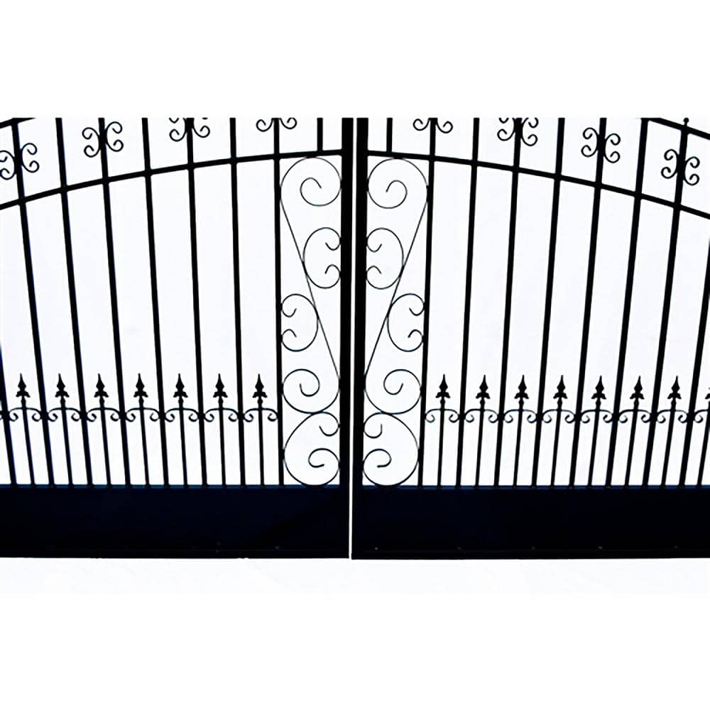 ALEKO Venice Style 18 ft. x 6 ft. Black Steel Dual Driveway Fence Gate