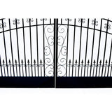 ALEKO Venice Style 18 ft. x 6 ft. Black Steel Dual Driveway Fence Gate