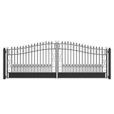 ALEKO Venice Style 18 ft. x 6 ft. Black Steel Dual Driveway Fence Gate