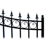 ALEKO 17 ft. x 6 ft. Black Steel Dual Swing Driveway Gate London Style 12 ft. with Pedestrian Gate 5 ft. Fence Gate