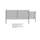 ALEKO 17 ft. x 6 ft. Black Steel Dual Swing Driveway Gate Milan Style 12 ft. with Pedestrian Gate 5 ft. Fence Gate