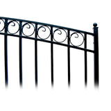ALEKO 17 ft. x 6 ft. Black Steel Single Swing Driveway Gate Paris Style 12 ft. with Pedestrian Gate 5 ft. Fence Gate