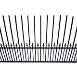 ALEKO 17 ft. x 6 ft. Black Steel Single Swing Driveway Gate ST. Louis Style 12 ft. with Pedestrian Gate 5 ft. Fence Gate