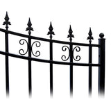 ALEKO 17 ft. x 6 ft. Black Steel Single Swing Driveway Gate ST. Louis Style 12 ft. with Pedestrian Gate 5 ft. Fence Gate