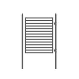 ALEKO 19 ft. x 6 ft. Black Steel Dual Swing Driveway Gate Milan Style 14 ft. with Pedestrian Gate 5 ft. Fence Gate