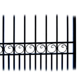 ALEKO 19 ft. x 6 ft. Black Steel Dual Swing Driveway Gate Paris Style 14 ft. with Pedestrian Gate 5 ft. Fence Gate