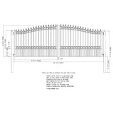 ALEKO London Style 18 ft. x 6 ft. with Pedestrian Gate Black Steel Swing Dual Driveway Fence Gate