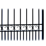ALEKO 23 ft. x 6 ft. Black Steel Dual Swing Driveway Gate PARIS Style 18 ft. with Pedestrian Gate 5 ft. Fence Gate