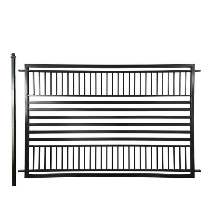 ALEKO 8 ft x 5 ft Barcelona Series Black Metal Iron Fence Gate Panel