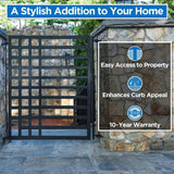 ALEKO 4 ft. x 5 ft. Kyiv Style Black Steel Pedestrian Fence Gate