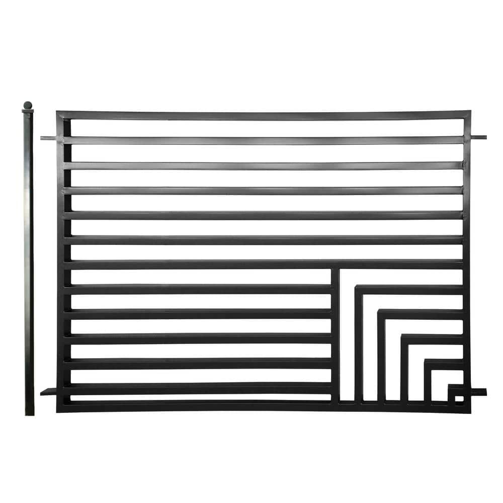 ALEKO 16 ft. x 5 ft. Florence Style Security Fence Panels Steel Fence Kit 2-Panel Gate Fence