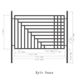 ALEKO 16 ft. x 5 ft. Kyiv Style Security Fence Panels Steel Fence Kit 2-Panel Gate Fence