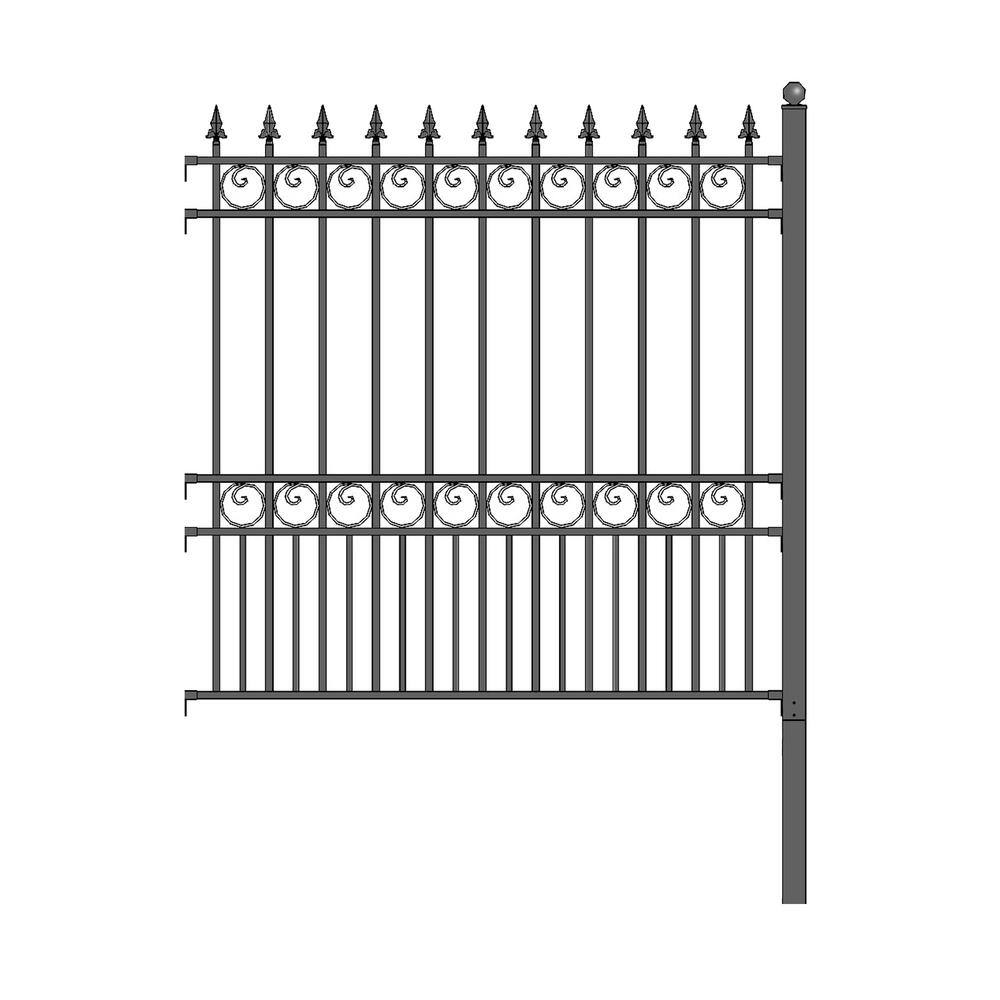 ALEKO 2-Panel Fence Kit London Design 8 ft. x 5 ft. Each Security Fence Panels Steel Fence Kit
