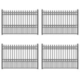 ALEKO 32 ft. x 5 ft. London Style Security Fence Panels Steel Fence Kit 4-Panel Gate Fence