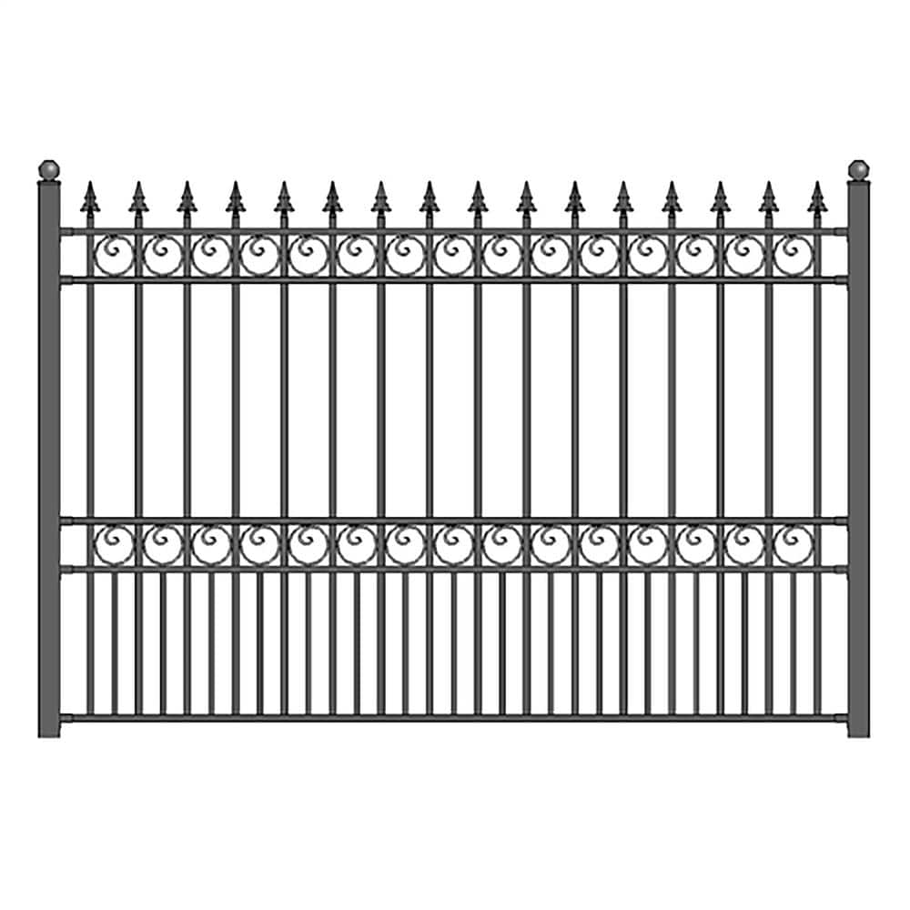 ALEKO 32 ft. x 5 ft. London Style Security Fence Panels Steel Fence Kit 4-Panel Gate Fence