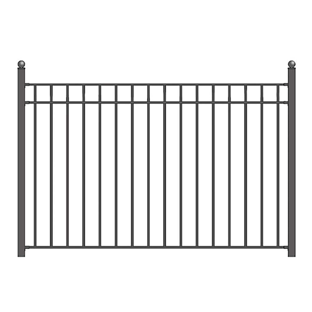 ALEKO 32 ft. x 5 ft. Madrid Style Security Fence Panels Steel Fence Kit 4-Panel Gate Fence