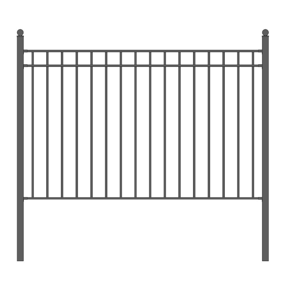 ALEKO 32 ft. x 5 ft. Madrid Style Security Fence Panels Steel Fence Kit 4-Panel Gate Fence