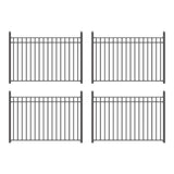 ALEKO 32 ft. x 5 ft. Madrid Style Security Fence Panels Steel Fence Kit 4-Panel Gate Fence