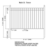 ALEKO 32 ft. x 5 ft. Madrid Style Security Fence Panels Steel Fence Kit 4-Panel Gate Fence