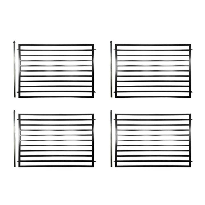 ALEKO 32 ft. x 5 ft. Milan Style Security Fence Panels Steel Fence Kit 4-Panel Gate Fence