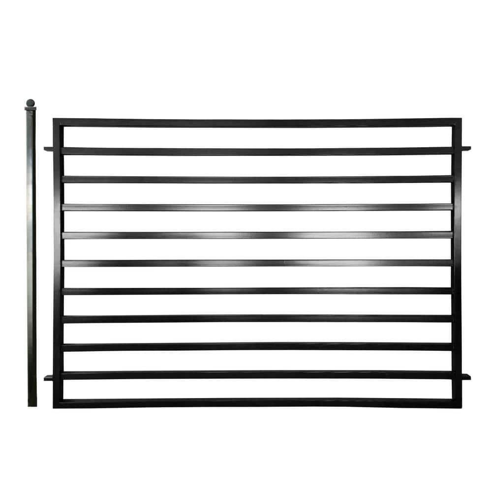 ALEKO 32 ft. x 5 ft. Milan Style Security Fence Panels Steel Fence Kit 4-Panel Gate Fence