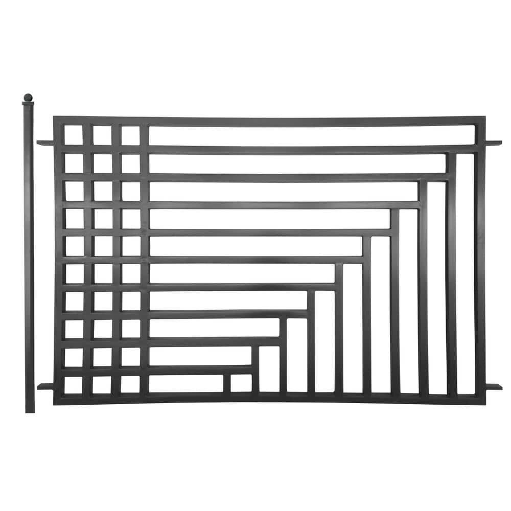 ALEKO Kyiv Style 5 ft. x 8 ft. Black Iron Fence Panel