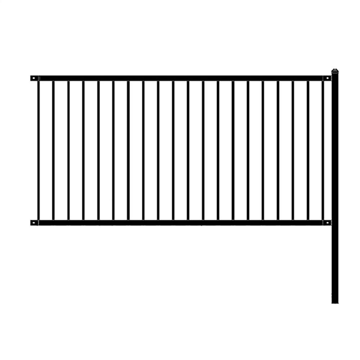 ALEKO Lyon Style 6 ft. x 8 ft. Black Unassembled Steel Fence Panel