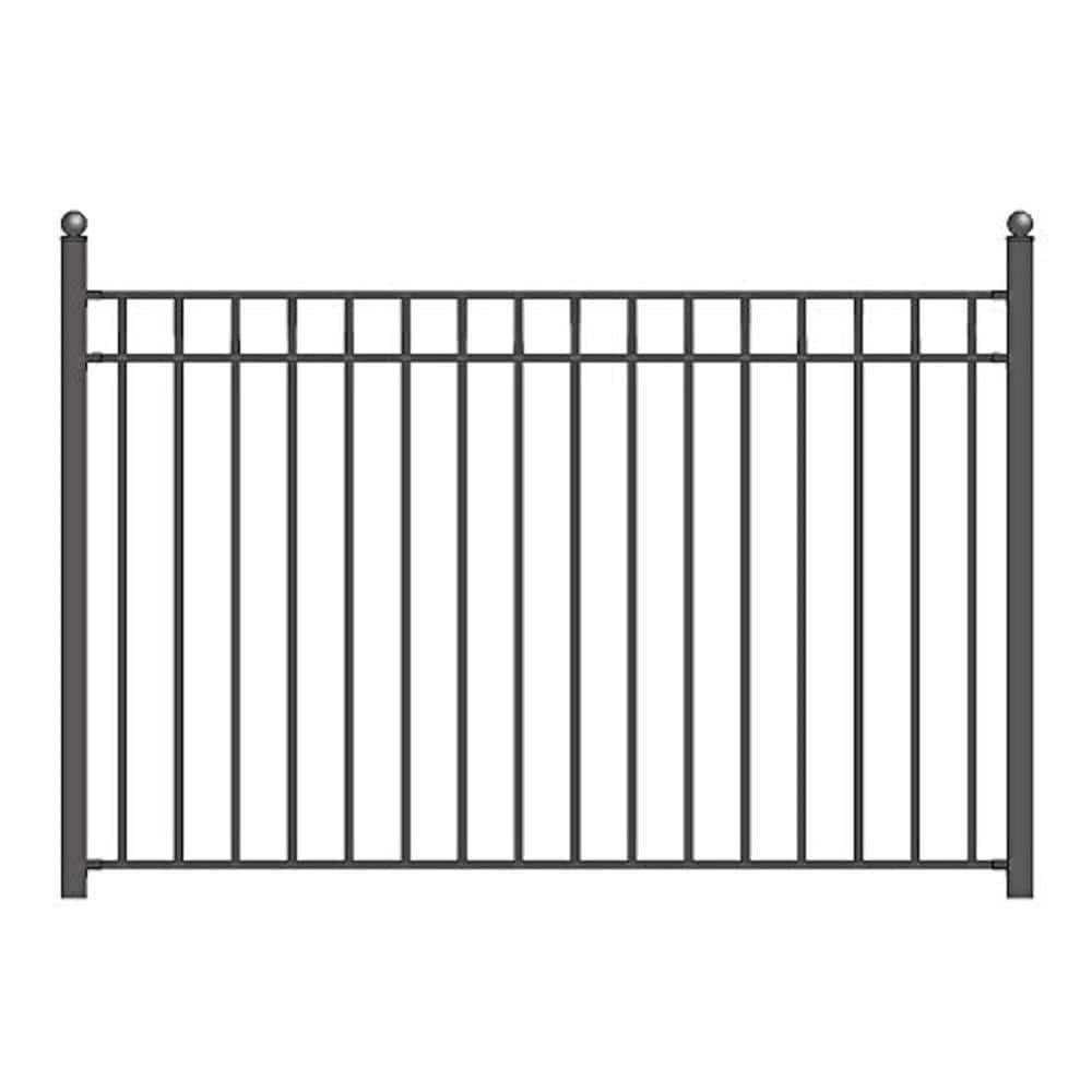 ALEKO Madrid 5 ft. x 8 ft. Black Iron Fence Panel