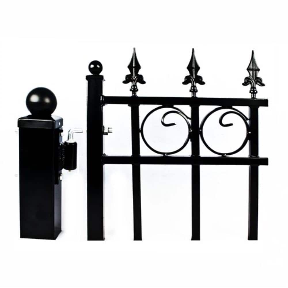 ALEKO 8 ft. x 3.5 in. x 3.5 in. Steel Gate Post for Dual Swing Driveway Gates (Set of 2)