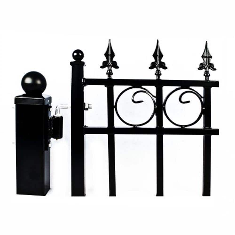 ALEKO 2 in. x 2 in. x 90 in. Black Steel Pedestrian Gate Post, Lot of 2