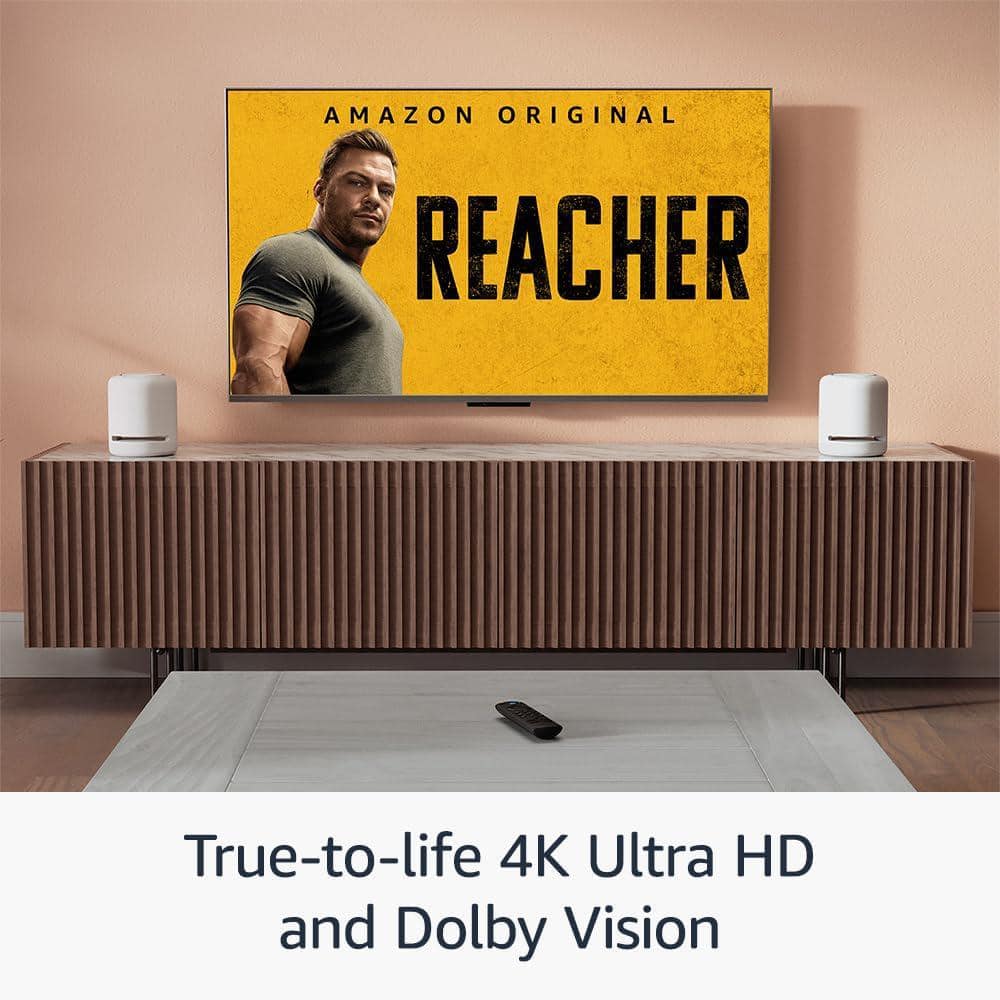 Amazon Fire TV Stick 4K streaming device, includes support for Wi-Fi 6, Dolby Vision/Atmos, free & live TV