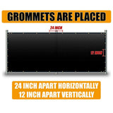 AMGO 6 ft. H x 25 ft. W Black Fence Outdoor Privacy Screen with Black Edge Bindings and Grommets