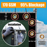 AMGO 6 ft. H x 25 ft. W Black Fence Outdoor Privacy Screen with Black Edge Bindings and Grommets