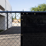 AMGO 6 ft. H x 25 ft. W Black Fence Outdoor Privacy Screen with Black Edge Bindings and Grommets