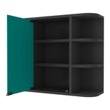 Amucolo 23.6 in. W x 19.6 in. H Rectangular Black Wall Surface Mount Bathroom Storage Medicine Cabinet with Mirror and Shelves