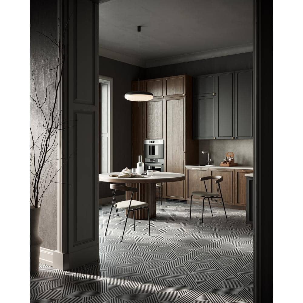 Astoria Black and White 24 in. x 24 in. Matte Porcelain Floor and Wall Tile (4 Pieces, 15.49 sq. ft./Case)