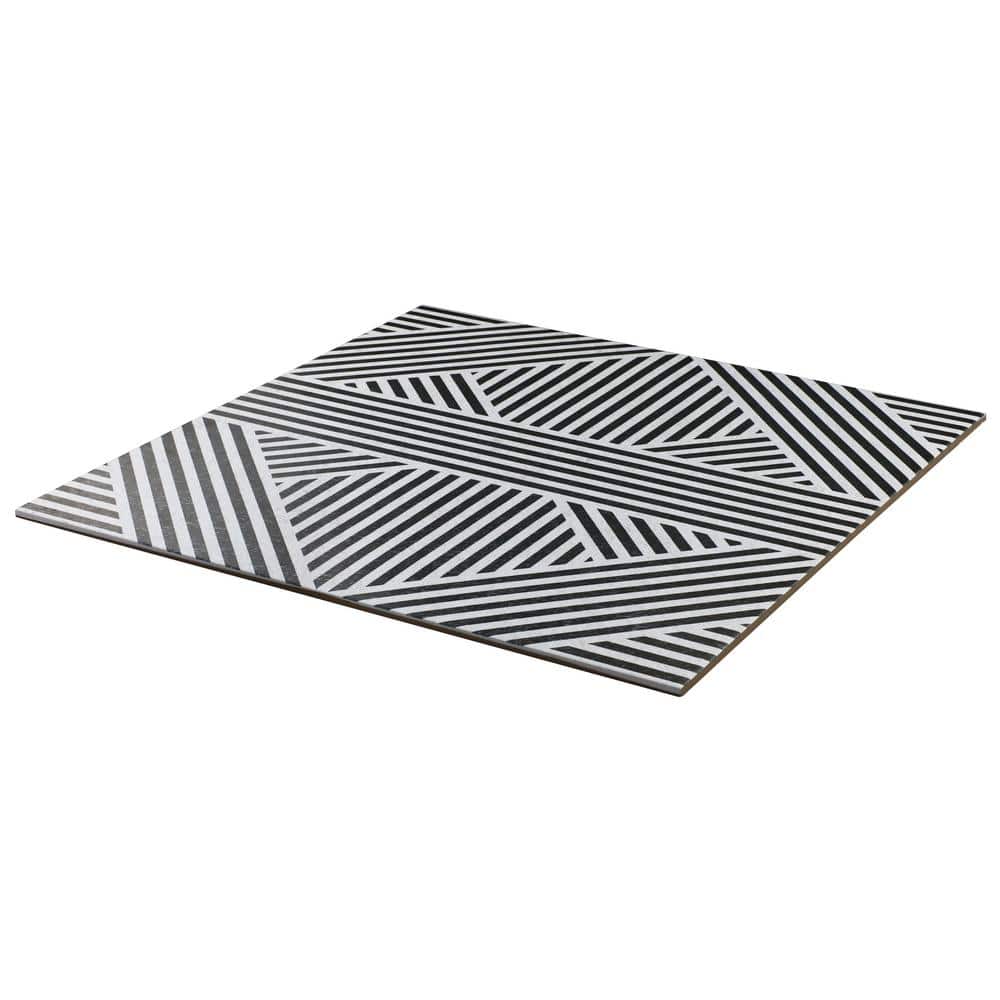 Astoria Black and White 24 in. x 24 in. Matte Porcelain Floor and Wall Tile (4 Pieces, 15.49 sq. ft./Case)