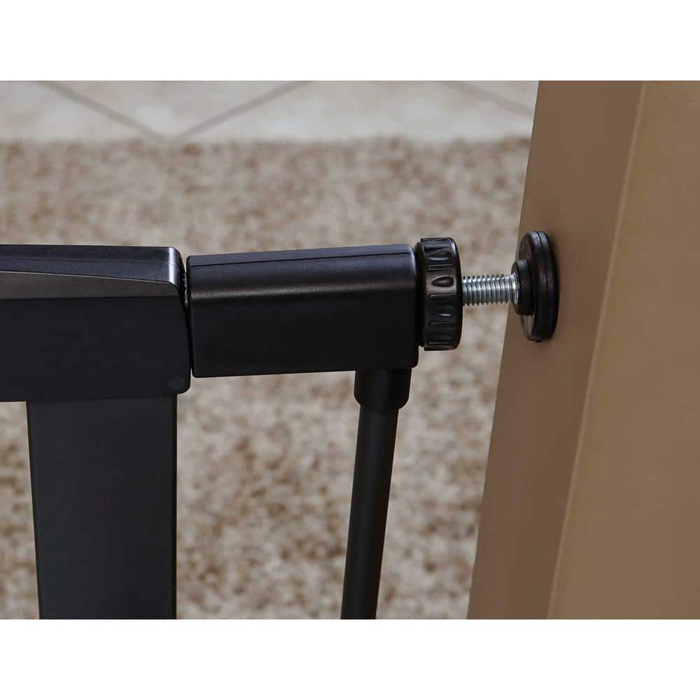 Angel Sar 29-38 in. W x 39 in. H Pressure Mounted Dog Gate, Walk-Through Steel Baby Gate Includes Two 3-Inch-Wide Extensions