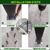 Angel Sar 31.5 in. 9.5 in. L x 35.5 in. H SinglePost WroughtIronHandrails OutdoorStairRailing for 3Steps Garage EntrancePorchBlack