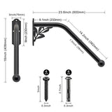 Angel Sar 2 ft. Metal Tree Shaped Fully Welded Handrail Iron Handrail for Outdoor Steps Garage Railing Safety Grab Bar