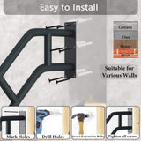 Angel Sar 2.08 ft. Metal Stair Handrails for 1-Steps to 3-Steps, Wall Mounted Safety Grab Bar with 2 Anti-Skid Crossbar (2-Pack)