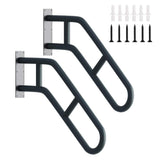 Angel Sar 2.08 ft. Metal Stair Handrails for 1-Steps to 3-Steps, Wall Mounted Safety Grab Bar with 2 Anti-Skid Crossbar (2-Pack)